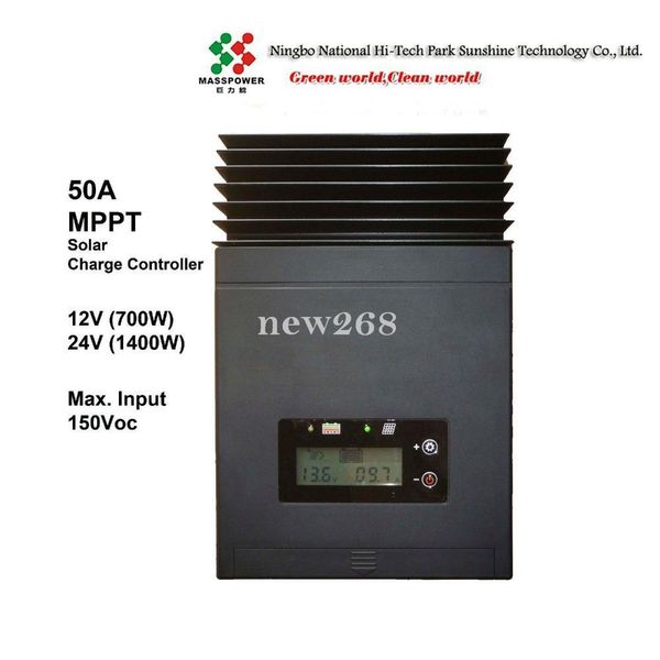 Contrôleur de charge solaire MPPT 50A Freeshipping (SUN-MPPT-5015A) 12VDC 700Watts, 24VDC 1400Watts
