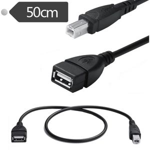 50 cm 1.5ft USB 2.0 Type A -vrouw naar USB B M mannelijke scanner printer extensie adapterkabel voor scannerprinter mobiele harde schijf