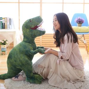 50 cm-110 cm Simulation dinosaure jouets en peluche animaux en peluche dinosaure oreiller tyrannosaure Rex poupées enfants filles cadeaux 231229