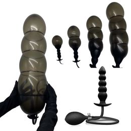 50cm * 14cm Siliconen Opblaasbare Anale Bal Vrouwelijke Dildo Plug Dilatator Ingebouwde Pijler Enorme Butt Prostaat massage Uitbreiding