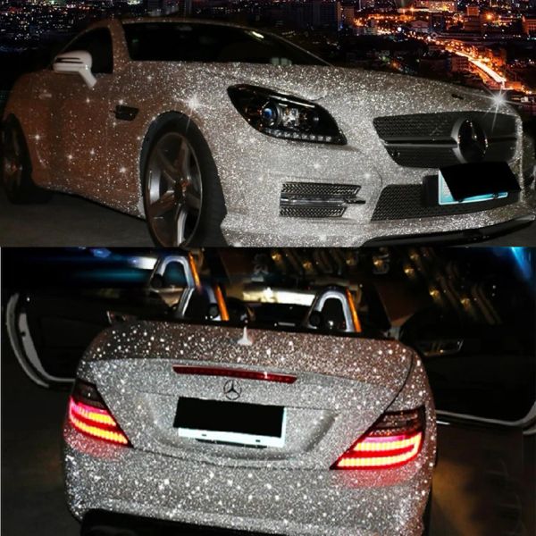 50 cm*600 cm Súper brillante Diamante Glitter Vinyl Wrap Auto adhesivo DIY TETIR DE CAR SETACAL DE CAR PARA ENTREGA DE CAR