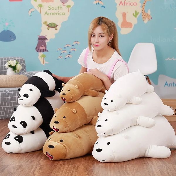 50 cm 70 cm 90 cm mignon ours brun blanc ours polaire mensonge sujet Panda poupée en peluche Panda poupée fille jeter oreiller chiffon poupée 231220