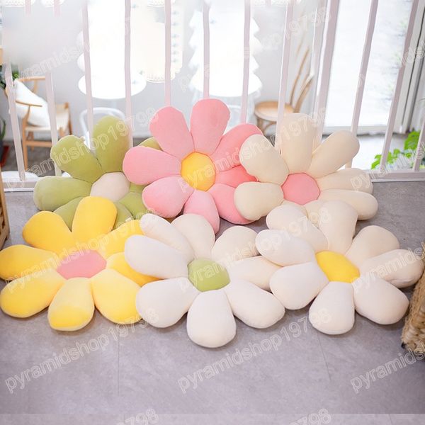 50cm coloré marguerite fleur en peluche oreiller jouet doux dessin animé plante en peluche poupée chaise coussin canapé enfants amoureux cadeaux d'anniversaire