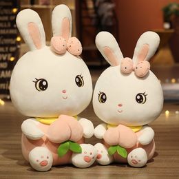 50 cm mignon lapin en peluche jouet en peluche douce avec pêche lapin poupée bébé toys toys d'anniversaire cadeau pour fille