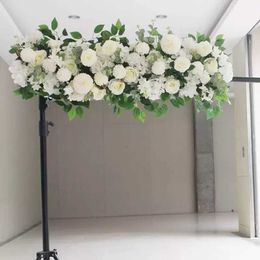 50 cm doe -het -zelf kunstmatige bloem rij acanthosfeer eucalyptus trouwhuis achtergrond decor bloemen roze pioen hyangea plant mix boog tafel