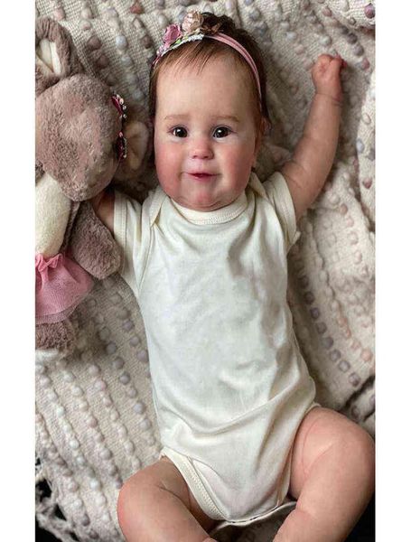 50 cm Full Body Silicone Maddie Bebe Reborn Dolls Handdeled Painting with Visible Veins LifeLIKE 3D Tone de la peau TOYS A3448793