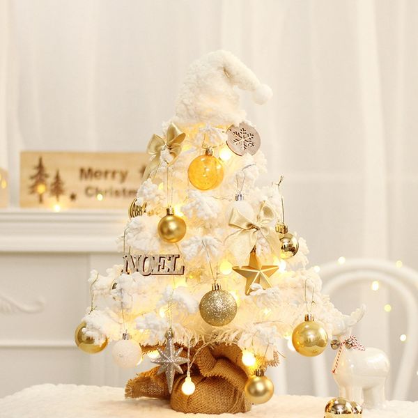 50 cm de altura Mini decoraciones para árboles de Navidad blancos Escritorio para el hogar Adornos para árboles pequeños Regalos de Navidad de Año Nuevo Suministros para fiestas de festivales de Navidad 2898