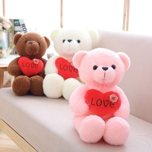 50 cm adorable pouding ours en peluche peluche ours en peluche en coton avec coeur Dol