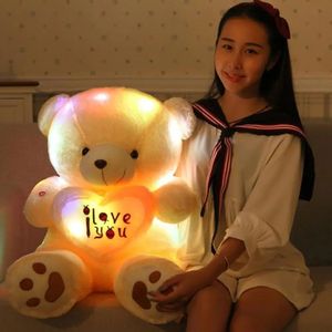 50 cm ours en peluche LED créatif lumineux rempli de jouets en peluche animale coloré.
