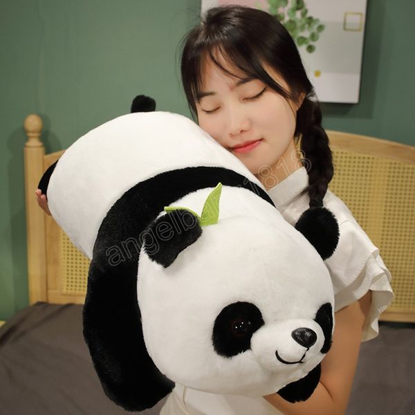 50CM couché Panda jouets en peluche Kawaii bambou Panda poupées peluche oreiller doux pour enfants cadeau d'anniversaire