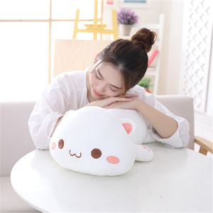 50 cm middelgrote knuffel dieren kitty super schattig slapende katten pop wit grijs kawaii kitty pluche speelgoed kinderen cadeau