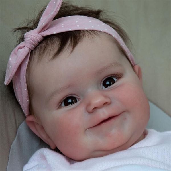 Poupée bébé fille Reborn de 50CM, réaliste, douce au toucher, avec cheveux enracinés à la main, haute qualité, Art fait à la main, 220505