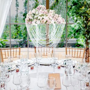 50 cm à 120 cm de haut) grand lustre en cristal acrylique bouquet de mariage pièce maîtresse de pilier, grand support de table d'arrangement de fleurs 887