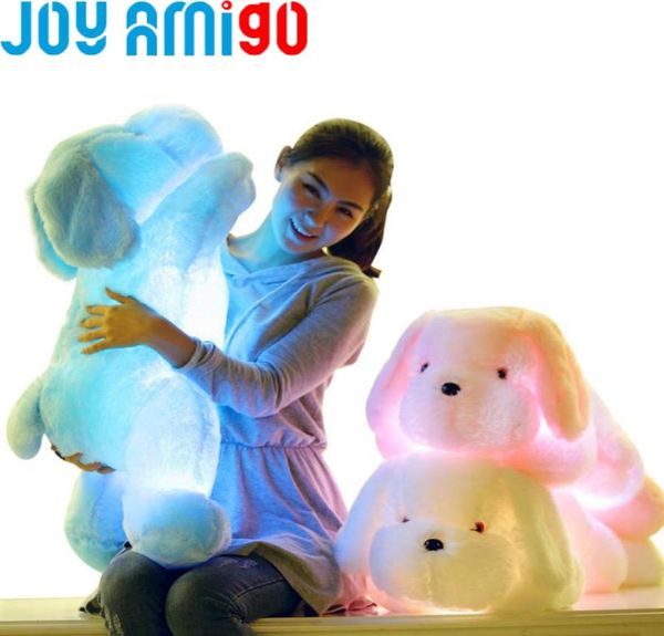 50cm20 pouces de haut lumineux en peluche lumière LED en peluche lueur Teddy chien chiot Auto 7 couleur Rotation oreiller lumineux cadeau 1383724