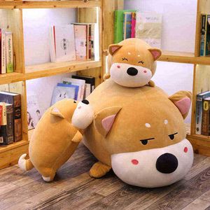 50 cm70cm Mooie Fat Shiba Inu Dog Cuddle Gevulde zacht Kawaii Animal Cartoon Pillow Leuk cadeau voor kinderen Baby Ldren Girl J220729