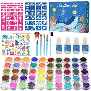 50colors paillettes Tatouage Tatouage Set à paille