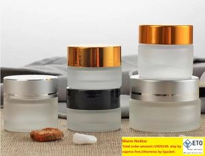 50 g 30 g 20 g 15g 10 g 5g vorstglas crème pot met zilveren goud zwarte deksels 1 oz glazen container cosmetische verpakking
