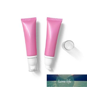 Botella exprimidora de crema BB de 50g y 50ml, envase cosmético recargable de PE, bomba de emulsión blanca y rosa vacía, tubo suave sin aire, 25 unids/lote