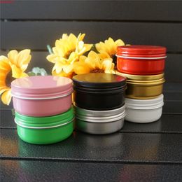 50g 50 ml cosmetische lege ronde aluminium doos metalen blikjes draagbare crème DIY navulbare pot theepot zwarte containershigh qualtity