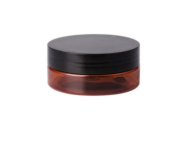 50g Ambre En Plastique Crème Pot PET Masque Facial Bouteille 50cc Ambre Conteneurs Cosmétiques Bouteille Rechargeable Avec Couvercle Livraison Gratuite SN4349