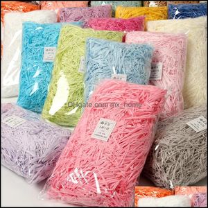 50g DIY Verscheurde Crinkle Papier Raffia Confetti Candy Gift Box Vulling Materiaal Bruiloft Verjaardagsfeestje Kerst Home Decoraties 10st Drop