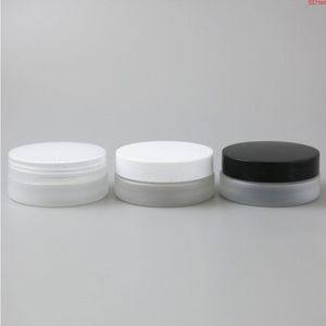 50g Lege Frost Pet Cream Jar Pot Met Wit Zwart Doorzichtige Deksels met PE Pad 5/3oz Cosmetische Container Draadmaat 67mm