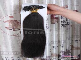 50g Fusion Kératine Pré-collé Nail U Tip Extensions de Cheveux 1822quot Indien Remy Cheveux Humains 1b Noir Naturel 100s05g par brin4420719