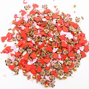 50g Love Sequins Nail Art Supplies for Professionals Pink Clay Slice de la Saint-Valentin Flakes Manucure Design Nails Décorations