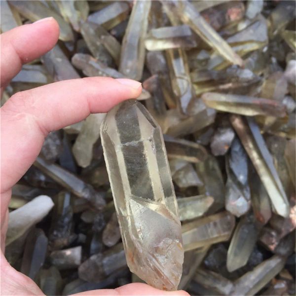 50g Natural Samll Fumar Citrine Quartz Puntos de cristal Varita áspera Orignal Orignal Healing Stone Muestro Mineral