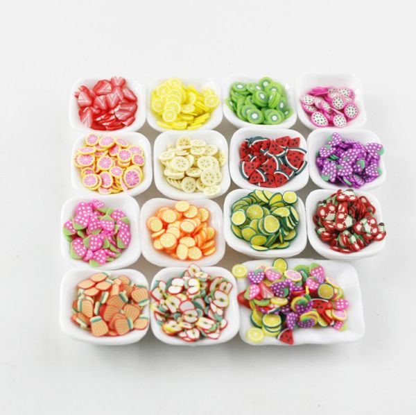 50g Polymer Clay Hot Clay Colorful Fruit Slice Sprinkles for Crafts DIY Making Nail Art Stickers Scrapbook Téléphone Déco: 5 mm