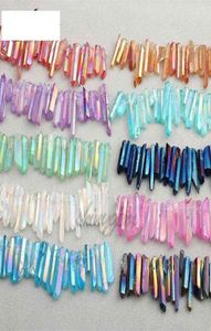 50g Titane Clair Quartz Pendentif Naturel Cristal Brut Baguette Point Rugueux Reiki Guérison Prisme Cluster Collier Charms Craft279L4202238