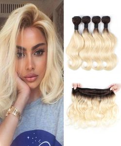 50 gbundel ombre blond haarbundels korte bobstijl 1012 inch Braziliaanse lichaamsgolf 4 bundels natuurlijke kleur remy menselijk haar extens9578051