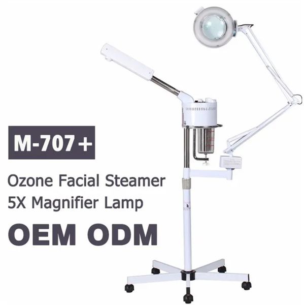 50Hz-60Hz Machine de pulvérisation d'ozone Vapozone Facial Steamer 5X Loupe Lampe Home Spa Steaming Pulvérisateur Visage Vaporisateur Peau Visage Beauté