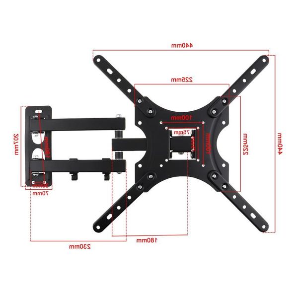 Freeshipping 50 kg Soporte de montaje en pared para TV ajustable Soporte de marco para TV de pantalla plana Inclinación de 15 ° con llave para monitor LED LCD de 26-56 pulgadas Fla Svqj