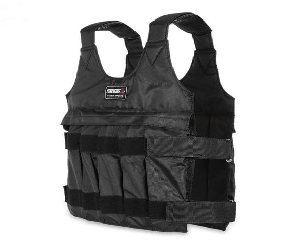 Gilet pondéré de 50kgloading pour la boxe Running Training Equipment corporel Veste noire Veste noire Swat Sanda Sparring Pro3898243