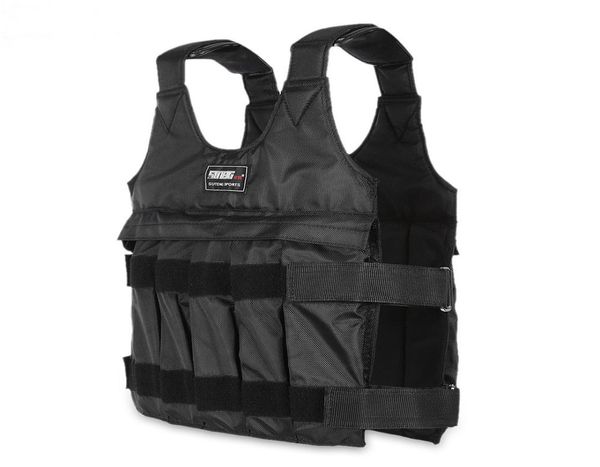 Gilet lesté de chargement de 50 kg pour la boxe, la course à pied, l'équipement corporel, gilet d'exercice réglable, veste noire Swat Sanda Sparring Pro7128542