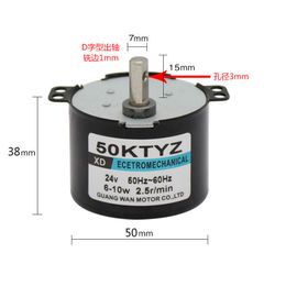 50ktyz AC MOTEUR SYNCHONE 220V 10W CW / CCW MOTEUR DE MOTEUR DE PROCAGE CONTRIBLABLE À BEID WAT