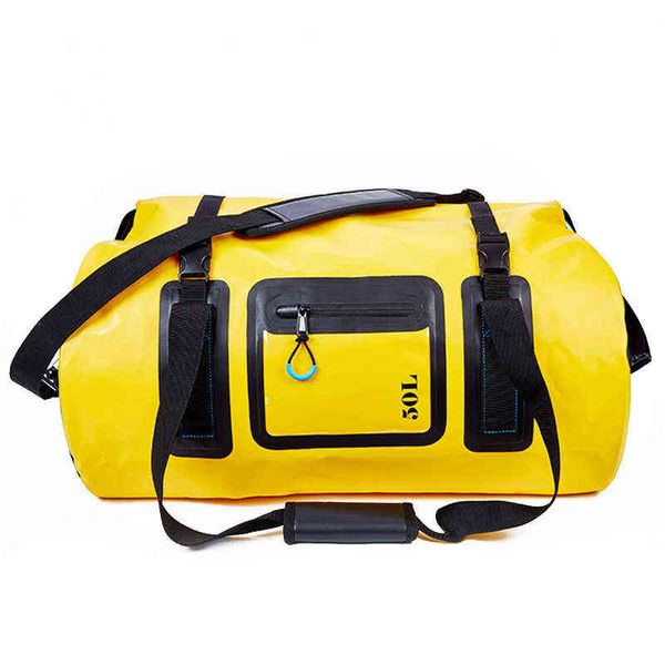 50l / 70l Bolsa de lona impermeable para kayak Sillín seco Almacenamiento de equipaje Playa Rafting Motocicleta Viajes Camping Natación Bolsas Xd20y 220626