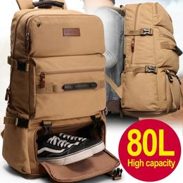 50L 80L Bolsa para deportes al aire libre de gran capacidad Mochila táctica militar Senderismo Camping Mochila de nailon resistente al agua X261D 240110