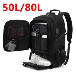 50L 80L sac à dos de voyage pour hommes compartiment décontracté sac d'affaires Sports de plein air sacs à dos de rangement étanche avec poche pour chaussures 240110