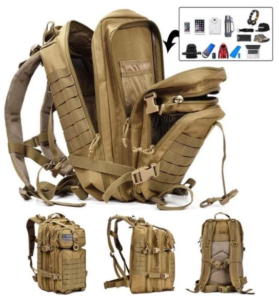 Sac tactique de l'armée 50L Capacité grand sac à dos étanche à l'extérieur randonnée de la randonnée de camping 3D sac à dos pour men7915484
