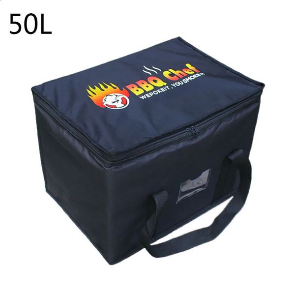 50L Extra grand sac isotherme voiture glace Pack isolé thermique déjeuner Pizza sac frais livraison de nourriture conteneur réfrigérateur sac 240125