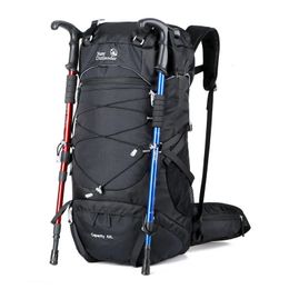 Sac à dos de randonnée 50L avec housse de pluie sac d'alpinisme multifonctionnel sac à dos en nylon extérieur pour voyage Trekking Camping 231225