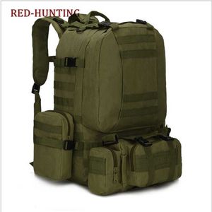 50L Molle 600D Militaire Tactique Sac À Dos Camping En Plein Air Randonnée Chasse Escalade Sac À Dos Camouflage Alpinisme Sacs Q0721