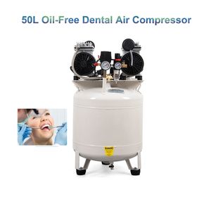 50L kleine olievrije tandheelkundige luchtcompressor stille draagbare Dental Dental Laboratory Mobile Air Compressor Machine 1600W