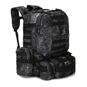 50L Mochila táctica 4 en 1 Bolsas militares Mochila del ejército Mochila Molle Bolsa de deporte al aire libre Hombres Camping Senderismo Viajes Escalada Bolsa T191026