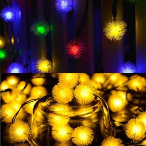 50LED Solar Power Fairy String Lights Hair Ball Jardin Éclairage extérieur Festival Party Décoration de la maison Y0720