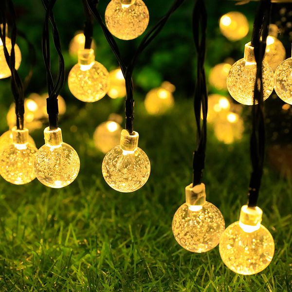 50LEDs 100LEDs 200LEDs guirlande solaire lumières multi style boule à bulles étoile fée guirlandes lumineuses 8 modes de fonctionnement lampe de décoration de noël en plein air