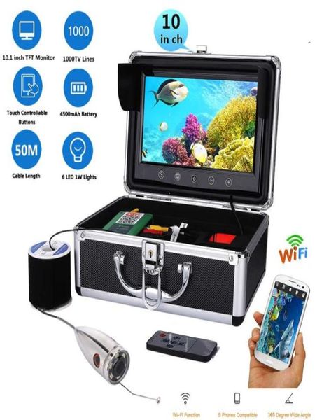 50m Cable WiFi Fish Fish Finder avec 720p 1000TVL sous-marin Caméra vidéo de 10 pouces moniteur de couleur Mob APP VOYAGE9158415