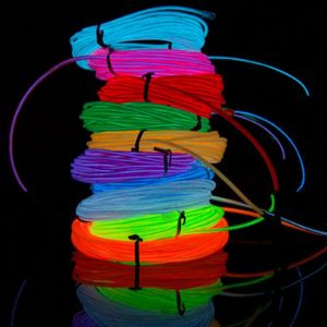 50m El Wire 2.3mm ElectroluminesCence Draden 10 Kleuren LED Strip String Flexibele Neon Light Luminotron Touw Glow Tube Free Shipp